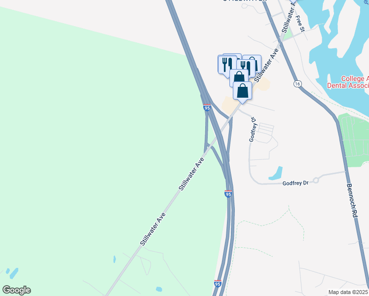 map of restaurants, bars, coffee shops, grocery stores, and more near 20 Stillwater Avenue in Orono