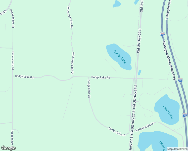 map of restaurants, bars, coffee shops, grocery stores, and more near 1312-1698 Dodge Lake Road in Gaylord