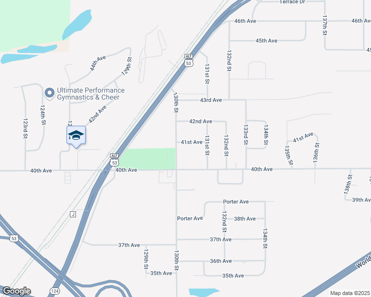 map of restaurants, bars, coffee shops, grocery stores, and more near 13051 41st Avenue in Lake Hallie