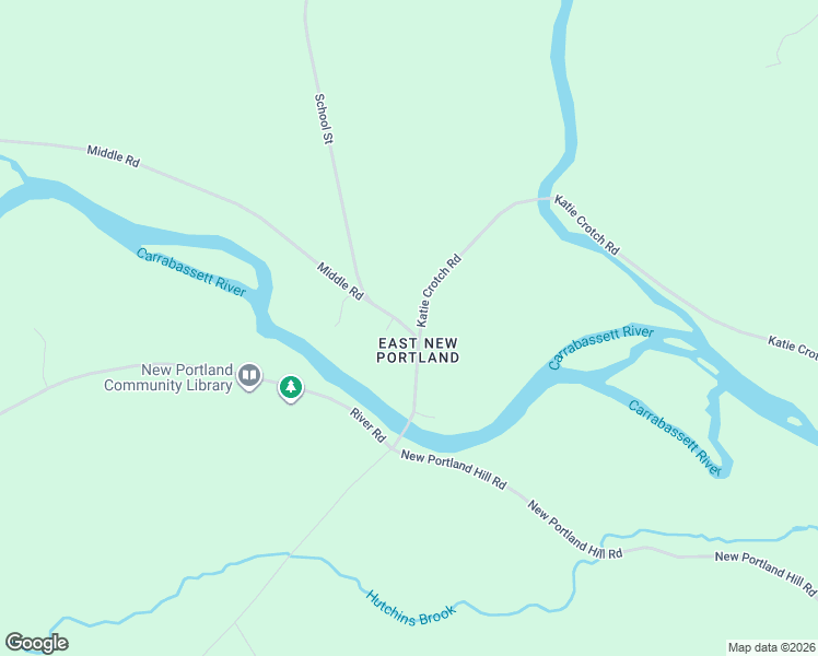 map of restaurants, bars, coffee shops, grocery stores, and more near 62 School Street in New Portland