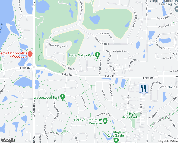 map of restaurants, bars, coffee shops, grocery stores, and more near 10362 Eagle Pointe Trail in Woodbury