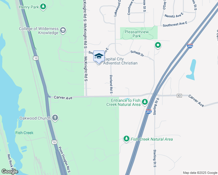 map of restaurants, bars, coffee shops, grocery stores, and more near 1289 Dorland Road South in Maplewood