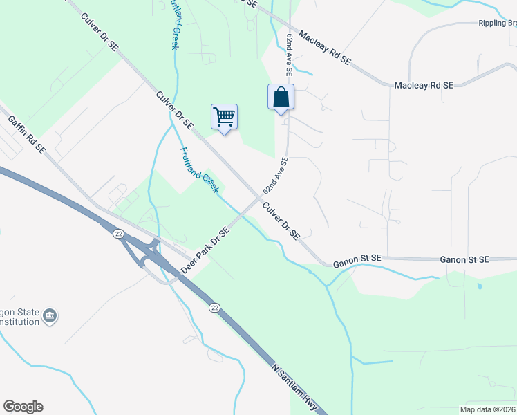 map of restaurants, bars, coffee shops, grocery stores, and more near 6120 Culver Drive Southeast in Salem