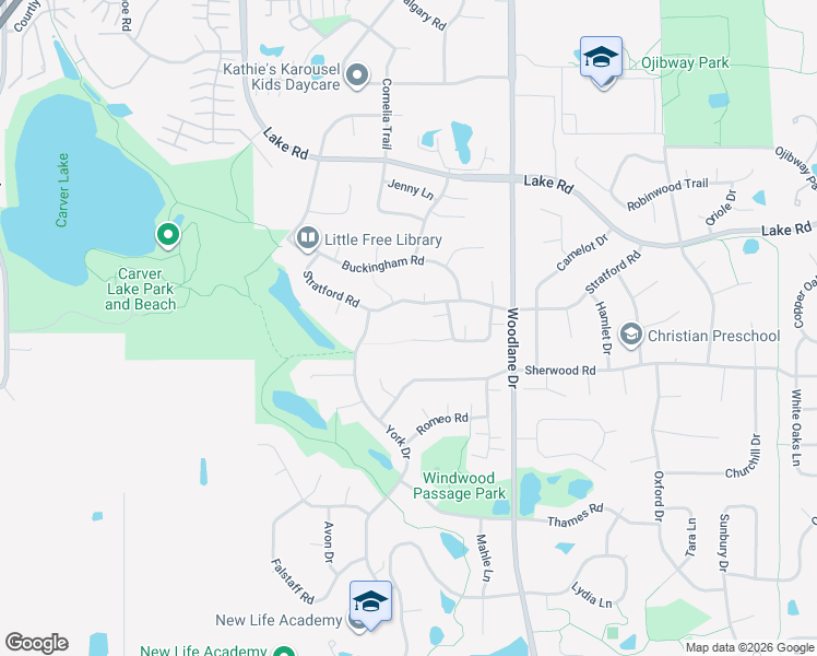 map of restaurants, bars, coffee shops, grocery stores, and more near 6863 Macbeth Court in Woodbury