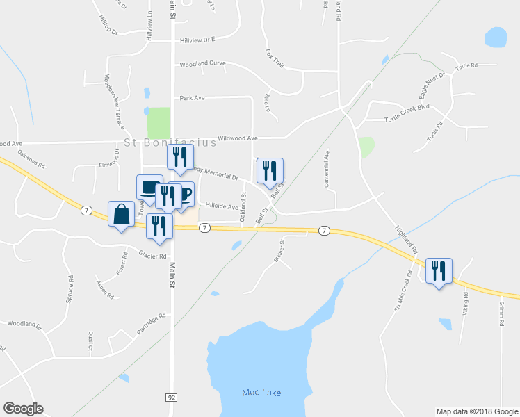 map of restaurants, bars, coffee shops, grocery stores, and more near 8535 Kennedy Memorial Drive in Saint Bonifacius