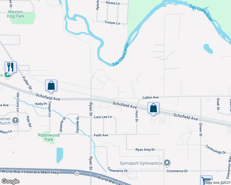 map of restaurants, bars, coffee shops, grocery stores, and more near 7110 Callon Avenue in Weston