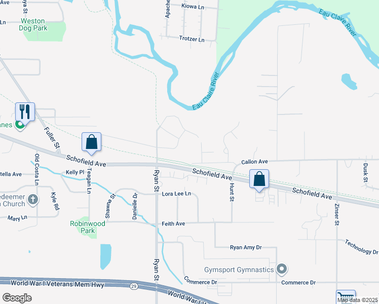 map of restaurants, bars, coffee shops, grocery stores, and more near 7110 Callon Avenue in Weston