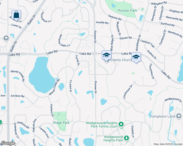 map of restaurants, bars, coffee shops, grocery stores, and more near 3183 Juniper Lane in Woodbury