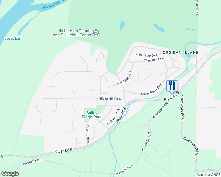 map of restaurants, bars, coffee shops, grocery stores, and more near 3895 Saint Andrews Loop South in Salem