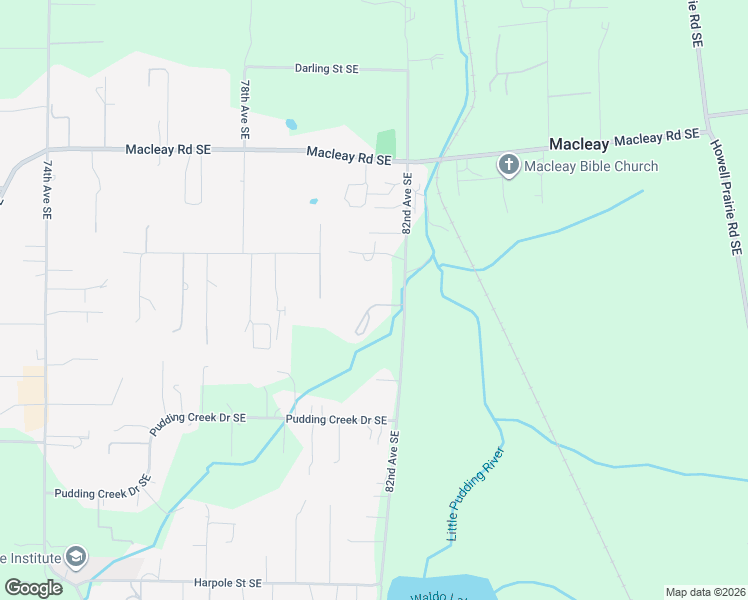 map of restaurants, bars, coffee shops, grocery stores, and more near 2413 82nd Avenue Southeast in Salem