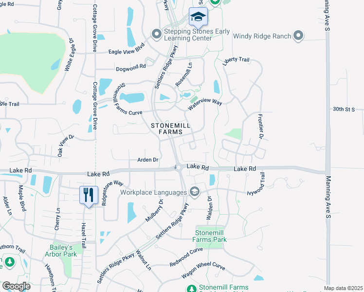 map of restaurants, bars, coffee shops, grocery stores, and more near 11360 Middleton Drive in Woodbury