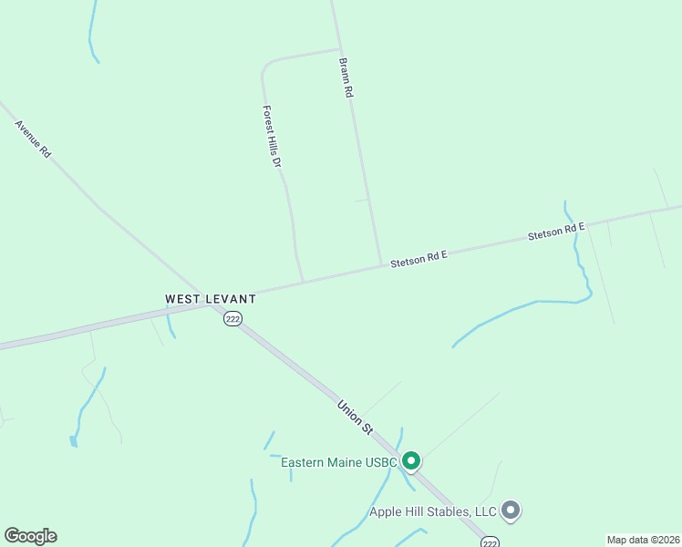 map of restaurants, bars, coffee shops, grocery stores, and more near 146 Stetson Road East in Levant