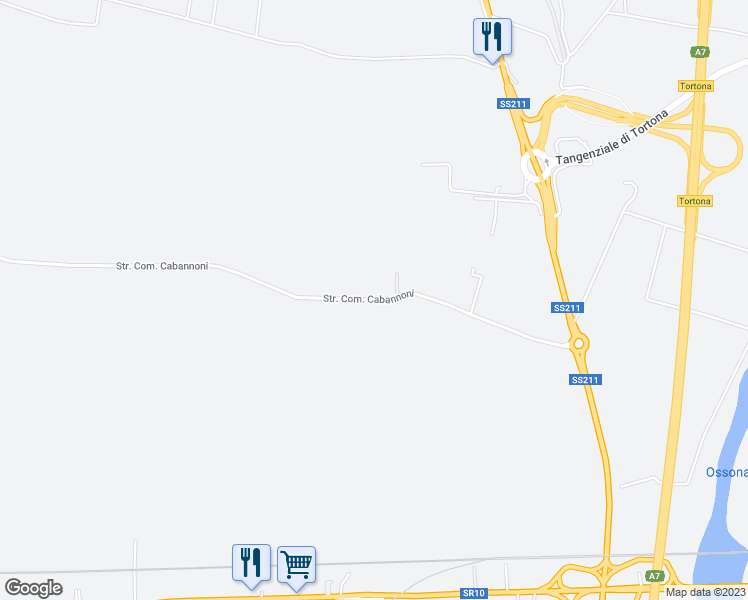 map of restaurants, bars, coffee shops, grocery stores, and more near Strada Com. Cabannoni in Tortona