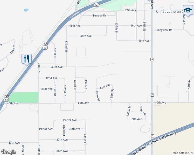 map of restaurants, bars, coffee shops, grocery stores, and more near 13502 42nd Avenue in Chippewa Falls