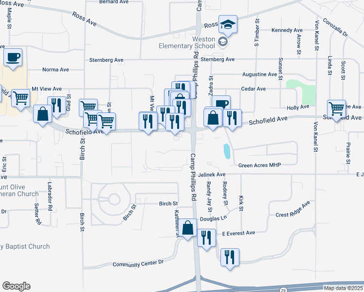 map of restaurants, bars, coffee shops, grocery stores, and more near 3900 Weston Pines Lane in Weston