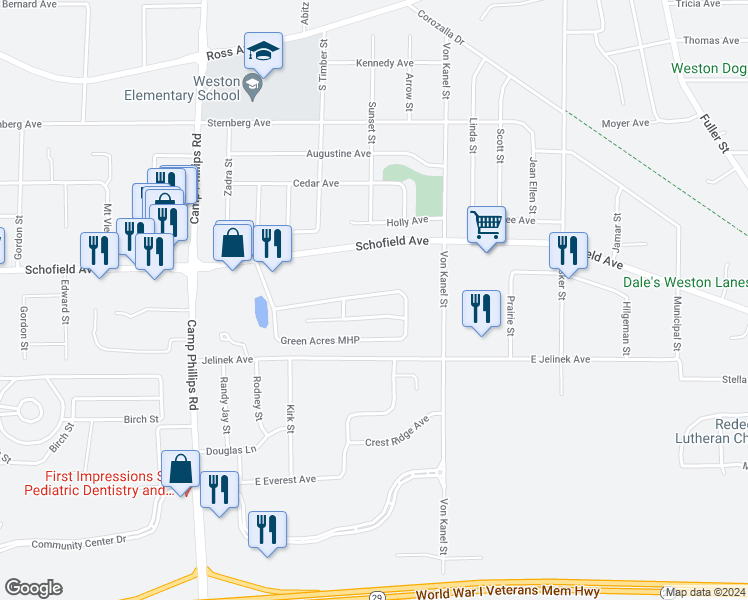 map of restaurants, bars, coffee shops, grocery stores, and more near 42 Green Acres Mobile Home Park in Weston