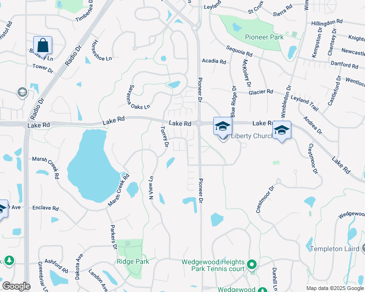 map of restaurants, bars, coffee shops, grocery stores, and more near 3130 Juniper Lane in Woodbury