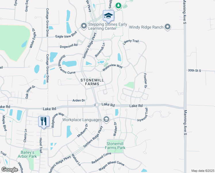 map of restaurants, bars, coffee shops, grocery stores, and more near 3081 Countryside Avenue in Woodbury