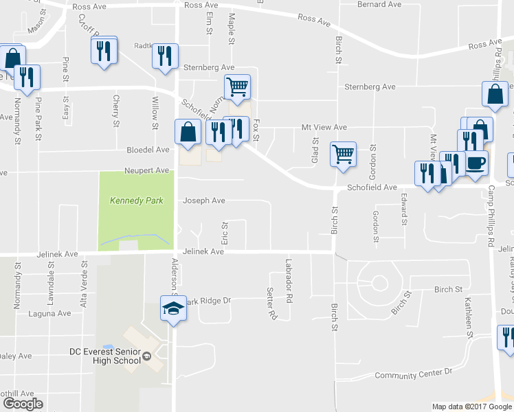 map of restaurants, bars, coffee shops, grocery stores, and more near 2903 Joseph Avenue in Weston