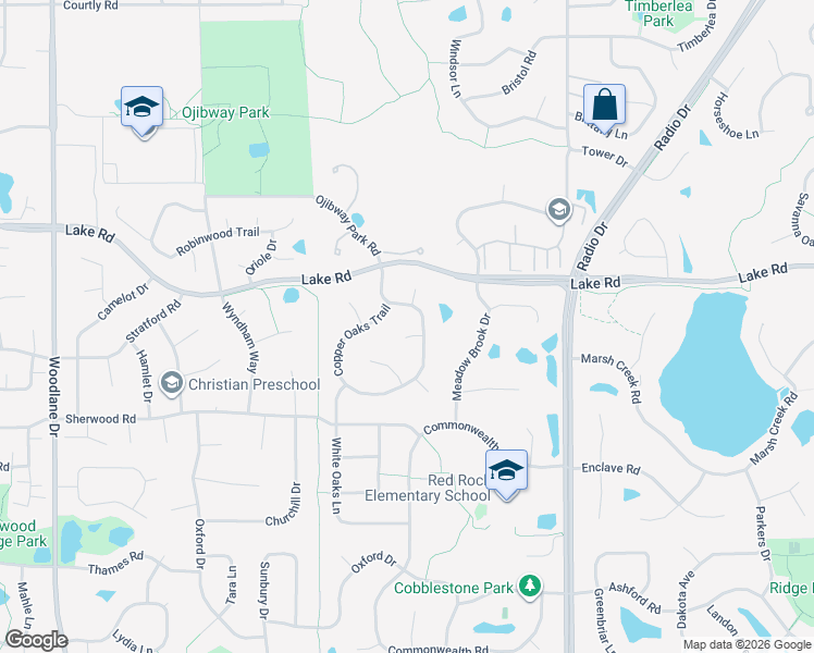 map of restaurants, bars, coffee shops, grocery stores, and more near 3048 Copper Oaks Circle in Woodbury
