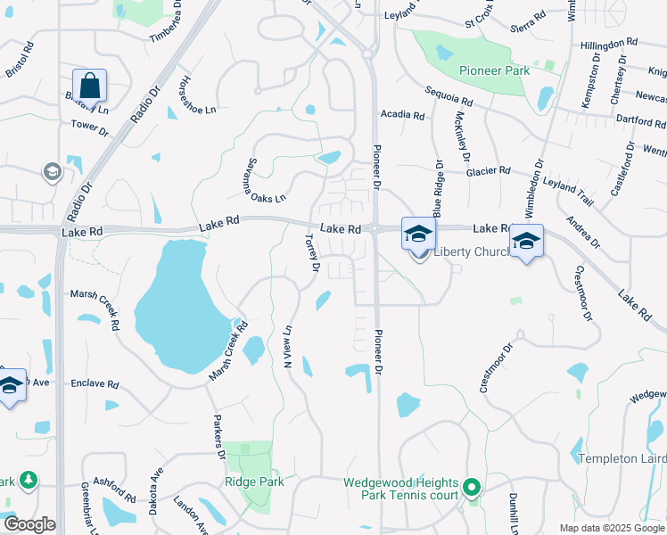 map of restaurants, bars, coffee shops, grocery stores, and more near 3130 Juniper Lane in Woodbury