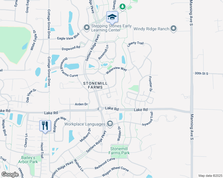 map of restaurants, bars, coffee shops, grocery stores, and more near 3081 Countryside Avenue in Woodbury