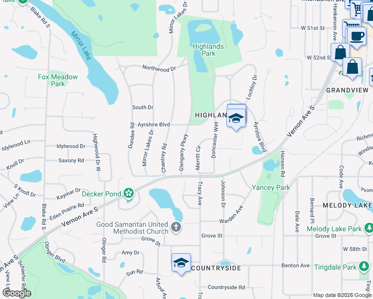 map of restaurants, bars, coffee shops, grocery stores, and more near in Minneapolis