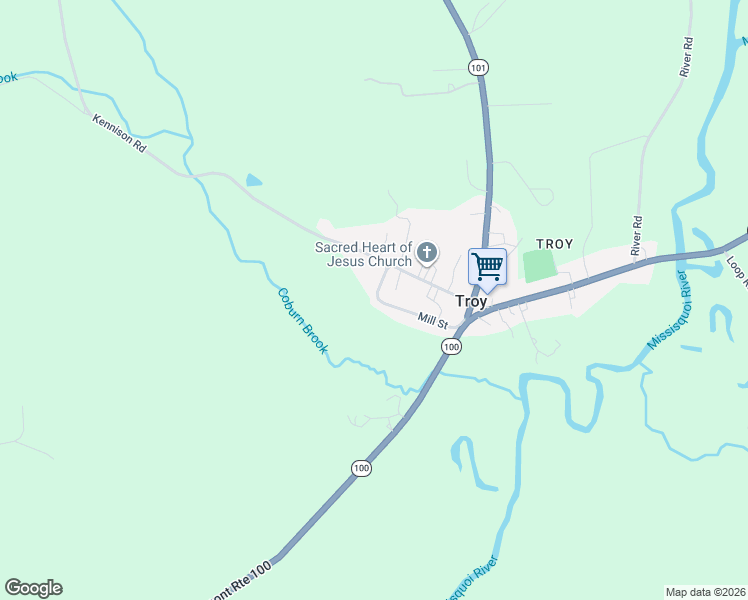 map of restaurants, bars, coffee shops, grocery stores, and more near 185 Mill Street in Troy