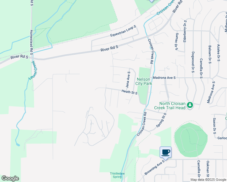 map of restaurants, bars, coffee shops, grocery stores, and more near 3633 Myrla Court South in Salem