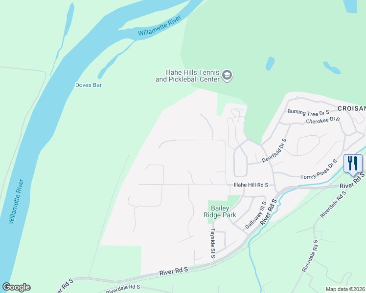 map of restaurants, bars, coffee shops, grocery stores, and more near 4121 Chambers Avenue South in Salem