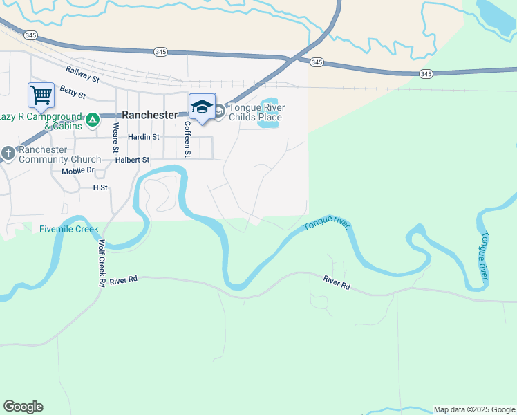 map of restaurants, bars, coffee shops, grocery stores, and more near 603 Heather Lane in Ranchester
