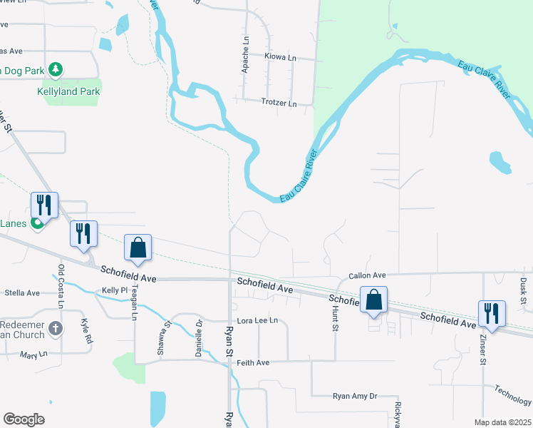 map of restaurants, bars, coffee shops, grocery stores, and more near 7104 River Trail Drive in Weston