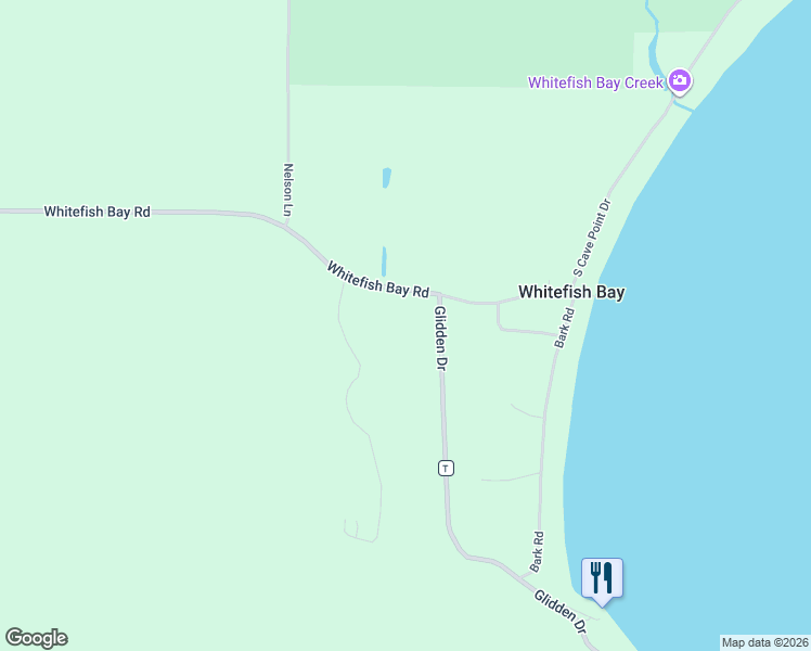 map of restaurants, bars, coffee shops, grocery stores, and more near 3881 Whitefish Bay Road in Sturgeon Bay
