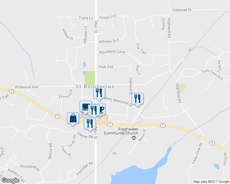 map of restaurants, bars, coffee shops, grocery stores, and more near 8625 Wildwood Avenue in Saint Bonifacius