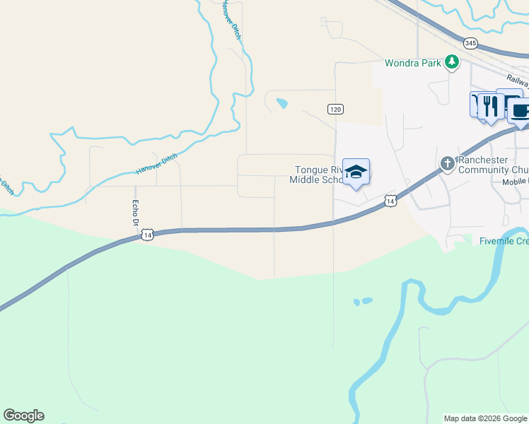 map of restaurants, bars, coffee shops, grocery stores, and more near in Ranchester