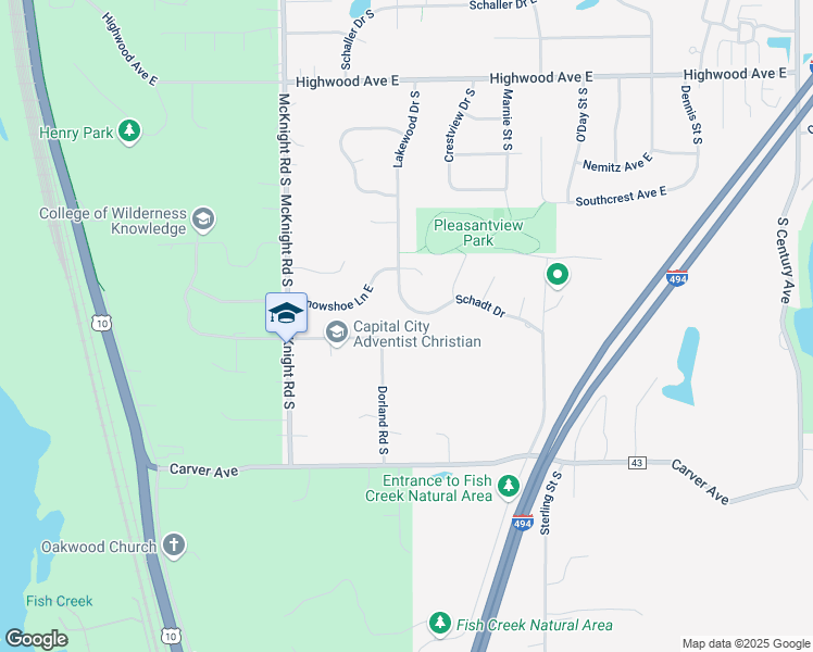 map of restaurants, bars, coffee shops, grocery stores, and more near 1185 Lakewood Drive South in Maplewood