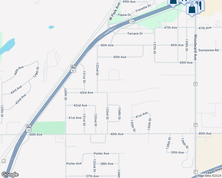 map of restaurants, bars, coffee shops, grocery stores, and more near 13318 43rd Ave in Chippewa Falls