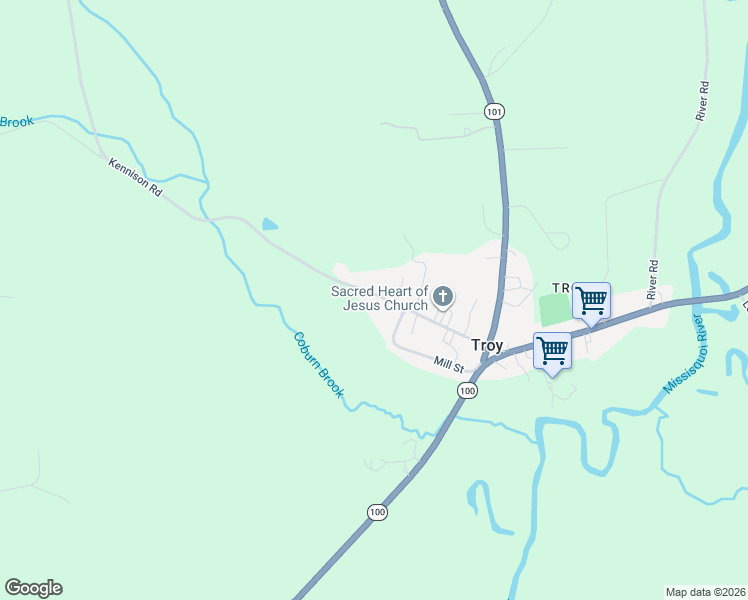 map of restaurants, bars, coffee shops, grocery stores, and more near 259 South Pleasant Street in Orleans County