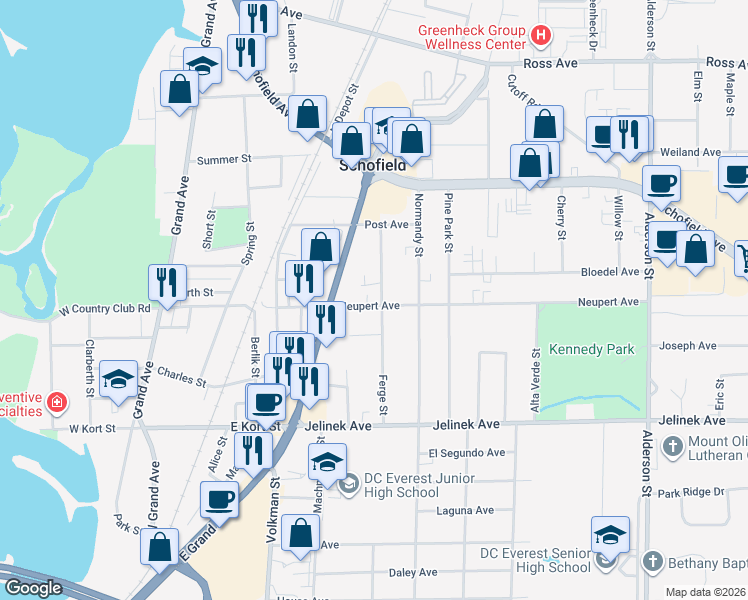map of restaurants, bars, coffee shops, grocery stores, and more near 1606 Neupert Avenue in Weston