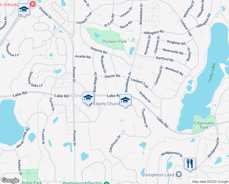 map of restaurants, bars, coffee shops, grocery stores, and more near 9047 Glacier Bay in Woodbury