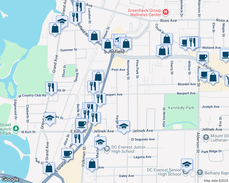 map of restaurants, bars, coffee shops, grocery stores, and more near 1606 Neupert Avenue in Weston