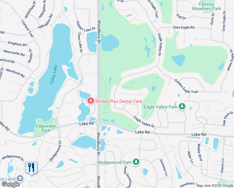 map of restaurants, bars, coffee shops, grocery stores, and more near 2869 Eagle Valley Drive in Woodbury