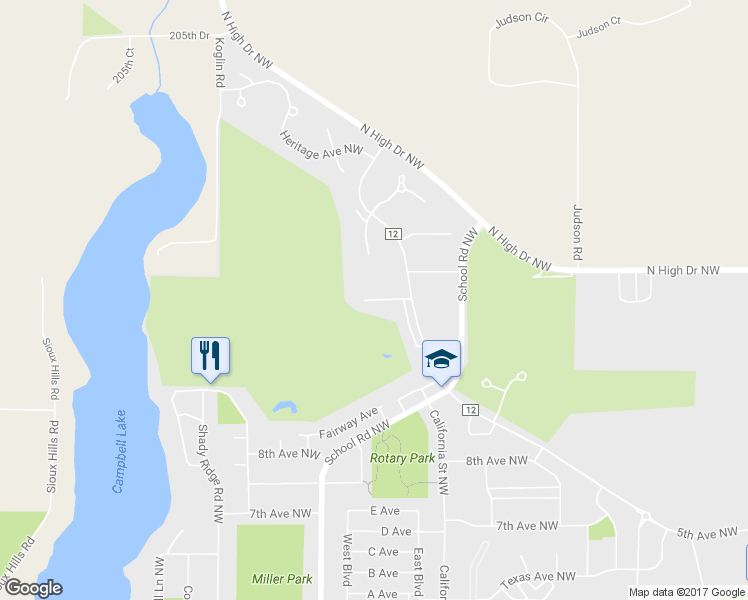 map of restaurants, bars, coffee shops, grocery stores, and more near 1014 Rolling Greens Lane in Hutchinson