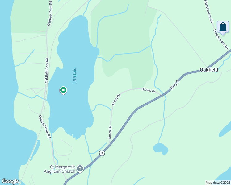 map of restaurants, bars, coffee shops, grocery stores, and more near 38 Acorn Drive in Oakfield