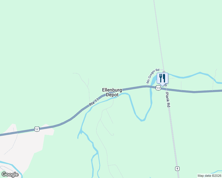 map of restaurants, bars, coffee shops, grocery stores, and more near 5090 Rt 11 in Ellenburg Depot