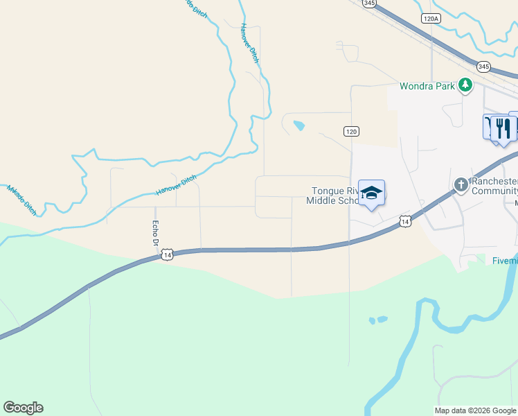 map of restaurants, bars, coffee shops, grocery stores, and more near in Ranchester