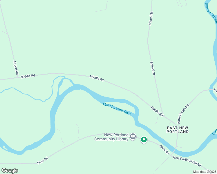 map of restaurants, bars, coffee shops, grocery stores, and more near 110 Middle Road in New Portland