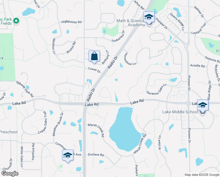 map of restaurants, bars, coffee shops, grocery stores, and more near 2945 Aldrich Trail in Woodbury