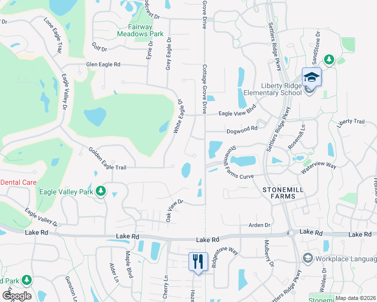map of restaurants, bars, coffee shops, grocery stores, and more near 10975 Eagle View Place in Woodbury