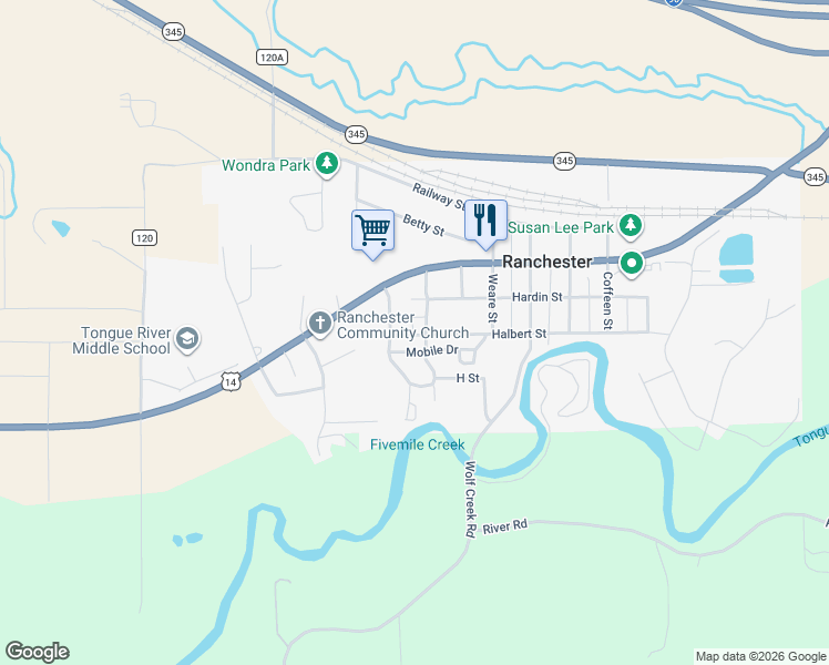 map of restaurants, bars, coffee shops, grocery stores, and more near 651 Halbert St in Ranchester